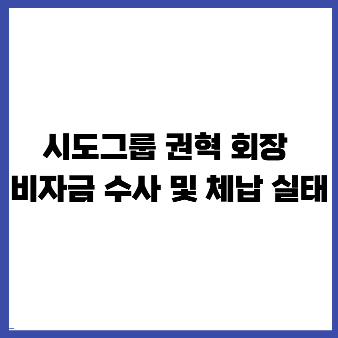시도그룹 권혁 회장 비자금 수사 및 체납 실태